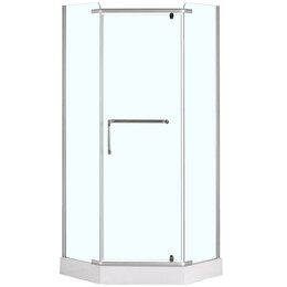 Душевое ограждение Loranto CS-816S B 90x90 см, сатин/прозрачное с поддоном фото 