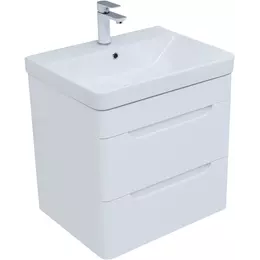 Тумба подвесная с раковиной Aquanet София 60 см 00288905, белый глянец фото 