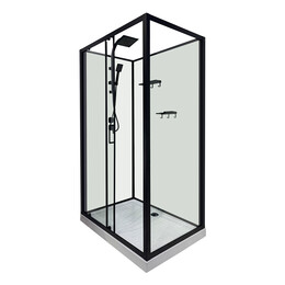 Душевая кабина Loranto 120х80 см CS-3010TM/W-120L, чёрный/прозрачное фото 
