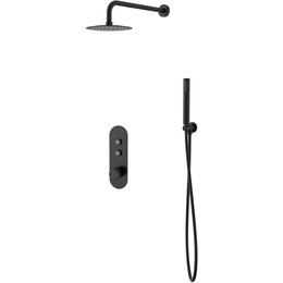 Душевая система для душа с термостатом SantiLine SL-9016MB, чёрный матовый фото 