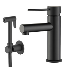 Смеситель для раковины с лейкой для биде Timo Saona 2360/03G, чёрный матовый фото 