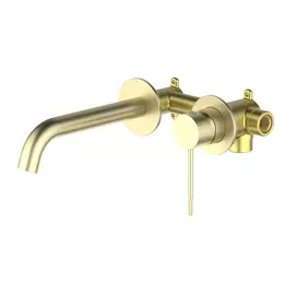 Смеситель для раковины настенный Timo Saona 2372/17SM (со скрытой частью) золото матовое фото 