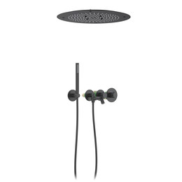 Душевая система для ванны с термостатом Timo Saona SX-2358/03SM (со скрытой частью) чёрный матовый фото 