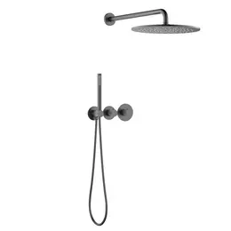 Душевая система для душа с термостатом Timo Saona SX-2359/18SM (со скрытой частью) чёрное золото фото 