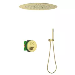 Душевая система для душа с термостатом Timo Saona SX-2370/17SM (со скрытой частью) золото матовое фото 