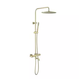 Душевая стойка для ванны с термостатом Timo Saona SX-2380/17, золото матовое фото 
