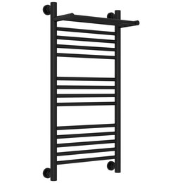 Полотенцесушитель водяной Сунержа Богема+ с полкой П14 400x860 мм 31-0223-8040, чёрный матовый фото 