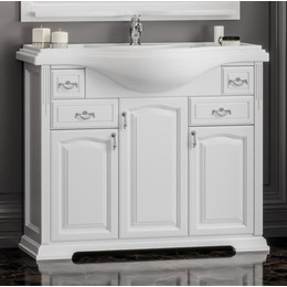 Тумба напольная с раковиной Opadiris Риспекто 100 см, белый матовый фото 