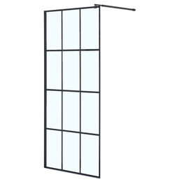 Душевая перегородка Loranto Walk-in 80 см CS-W02B-80 (стекло 8 мм) чёрный матовый/прозрачное "Лофт клетка" фото 