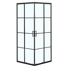 Душевое ограждение Loranto 90x90 см CS-211F-90, чёрный матовый/прозрачное "Лофт клетка" фото 