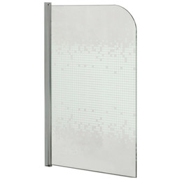 Шторка для ванны Loranto 85х140 см CS-L1485, хром/узор фото 