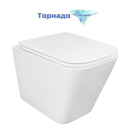 Унитаз подвесной безободковый Azario PRO PRO-0002 с тонкой крышкой микролифт фото 