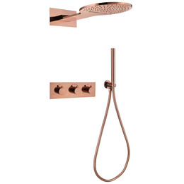 Душевая система для душа с термостатом Abber Wasser Kreis AF8151RG (со скрытой частью) розовое золото фото 