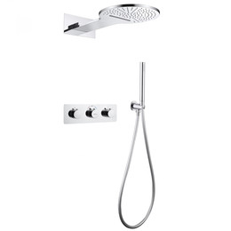 Душевая система для душа с термостатом Abber Wasser Kreis AF8151 (со скрытой частью) хром фото 