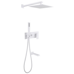 Душевая система для ванны Abber Daheim AF8217W (со скрытой частью) белый матовый фото 