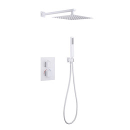 Душевая система для душа с термостатом Abber Daheim AF8251W (со скрытой частью) белый матовый фото 