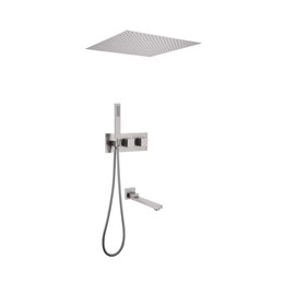 Душевая система для ванны с термостатом Abber Daheim AF8254SP (со скрытой частью) сатин фото 
