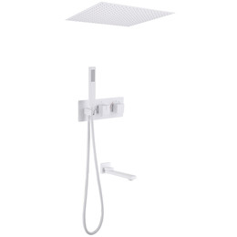 Душевая система для ванны с термостатом Abber Daheim AF8254W (со скрытой частью) белый матовый фото 