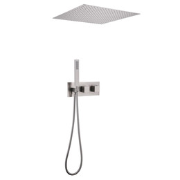 Душевая система для душа с термостатом Abber Daheim AF8255SP (со скрытой частью) сатин фото 