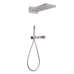 Душевая система для душа с термостатом Abber Rund AF8752SP (со скрытой частью) сатин фото 