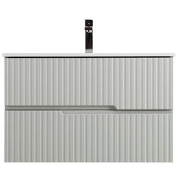 Тумба подвесная с раковиной-столешницей Cezares DUET-N-1000-2C-SO-GPR-P 100 см (раковина CZR-8095-100) серый жёмчужный фото 