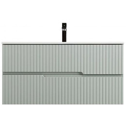 Тумба подвесная с раковиной Cezares DUET-N-1200-2C-SO-VPR-P 120 см (раковина CZR-8095-120) зелёный жемчужный фото 