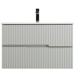 Тумба подвесная с раковиной Cezares DUET-N-800-2C-SO-GPR-P 80 см (раковина CZR-8073-80) серый жемчужный фото 