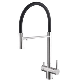 Смеситель для кухни Abber Wasser Kreis AF81141SP, с подключением фильтра и выдвижной лейкой, сатин фото 