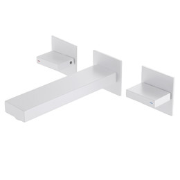 Смеситель для раковины настенный Abber Daheim AF82122W (со скрытой частью) белый матовый фото 