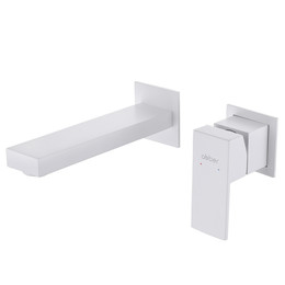 Смеситель для раковины настенный Abber Daheim AF8212W (со скрытой частью) белый матовый фото 