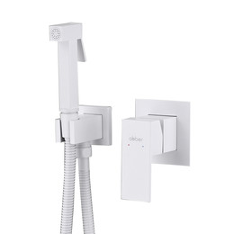 Набор для гигиенического душа Abber Daheim AF8225W (со скрытой частью) белый матовый фото 