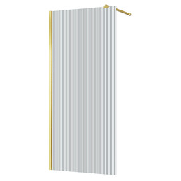 Душевая перегородка Azario Walk-in 90 см AZ-251-90-BGL-CRF (стекло 8 мм) золото брашированное/рифленое фото 