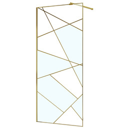 Душевая перегородка Azario Walk-in 110 см AZ-271-110-BGL-CGP (стекло 8 мм) золото брашированное/узор фото 