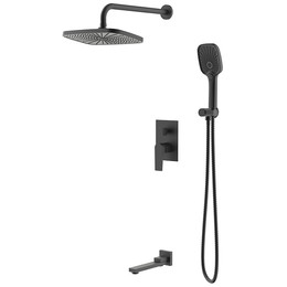 Душевая система для ванны Azario Arida AZ-K7354B (со скрытой частью) чёрный матовый фото 