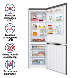 Двухкамерный холодильник с инвертором Maunfeld MFF187NFIX10 фото 