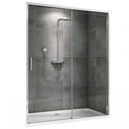 Душевая дверь Abber Komfort 140 см AG93140 (стекло 8 мм) хром/прозрачное фото 