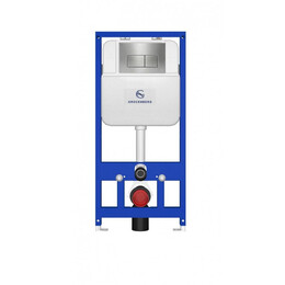 Инсталляция для подвесного унитаза Grocenberg GS3050-KM3070NK с кнопкой смыва никель фото 