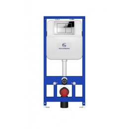 Инсталляция для подвесного унитаза Grocenberg GS3050-KP3080CR с кнопкой смыва хром фото 