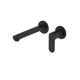 Смеситель для раковины настенный Aquatek Альфа AQ1913MB (со скрытой частью) чёрный матовый фото 