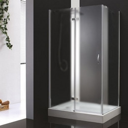 Душевое ограждение Cezares Bergamo AH-1 90х80 см L, хром/матовое фото 