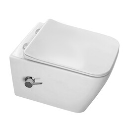 Унитаз-биде подвесной безободковый Azario Dezi White BD AZ-W05-SWBD с тонкой крышкой микролифт фото 