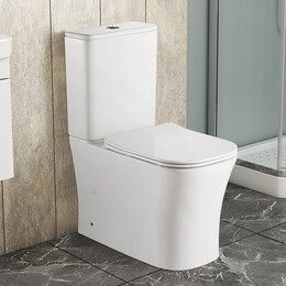 Унитаз-компакт безободковый Azario Anteo Square AZ-1218A с тонкой крышкой микролифт фото 
