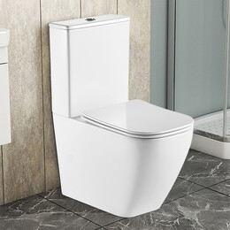 Унитаз-компакт безободковый Azario Levanto AZ-1228A с крышкой микролифт фото 