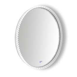 Зеркало Azario Лайвли 80 см АZ-LED012125 (подсветка, подогрев и сенсорный выключатель) белый матовый фото 