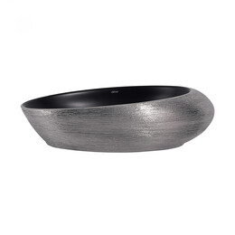 Раковина-чаша Abber Bequem 49 см AC2107BS, чёрный матовый с серебром фото 
