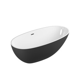 Ванна отдельностоящая Grossman Fly 170x75 см GR-1104MB, чёрный/белый матовый фото 