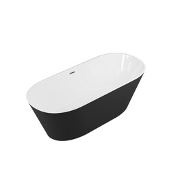 Ванна отдельностоящая Grossman Forta 170x75 см GR-1503MB, чёрный/белый матовый фото 