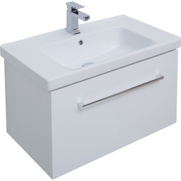 Тумба подвесная с раковиной Dreja Big Inn 80 см 77.0203W, белый фото 