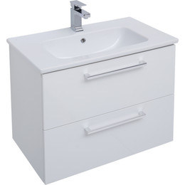 Тумба подвесная с раковиной Dreja Gio 80 см 77.0103W, белый фото 