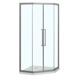 Душевое ограждение Azario OSAKA 90х90 см AZ-092K2-90-MGR-CL, графит матовый/прозрачное фото 